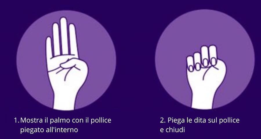 Signal For Help gesto per chiedere aiuto contro la violenza domestica Signal For Help gesto per chiedere aiuto contro la violenza domestica