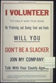 "I Volunteer to Help win the war by producing and saving food and feeds will you. Don't be a slacker. Join my... - NARA - 512679.tif