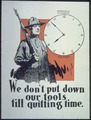 "Honorable Discharge. Victory. We don't put down our tools till quitting time." - NARA - 512700.tif