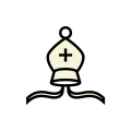 Beige Bishop Xogos da Meiga chess icons family.svg