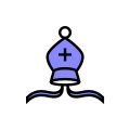 Blue Bishop Xogos da Meiga chess icons family.svg