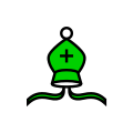 Green Bishop Xogos da Meiga chess icons family.svg