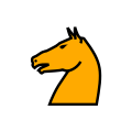 Orange Knight Xogos da Meiga chess icons family.svg