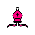 Pink Bishop Xogos da Meiga chess icons family.svg