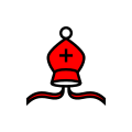 Red Bishop Xogos da Meiga chess icons family.svg