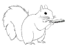 Squirrel playing harmonica(non-coloured).svg