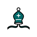 Teal Bishop Xogos da Meiga chess icons family.svg