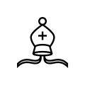 White Bishop Xogos da Meiga chess icons family.svg