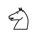 White Knight Xogos da Meiga chess icons family.svg
