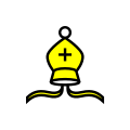 Yellow Bishop Xogos da Meiga chess icons family.svg